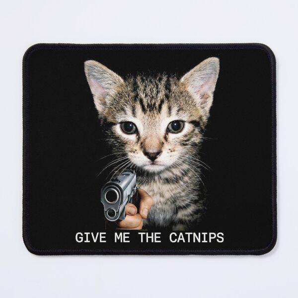 Item preview, Give Me The Catnips Shirt Funny Cat with Gun T-Shirt Sarcastic Cat Lover Gift Sassy Kitten Meme Tee Gun Lover Gift Top [Black Shirt Only] designed and sold by Off-Road-Zone.