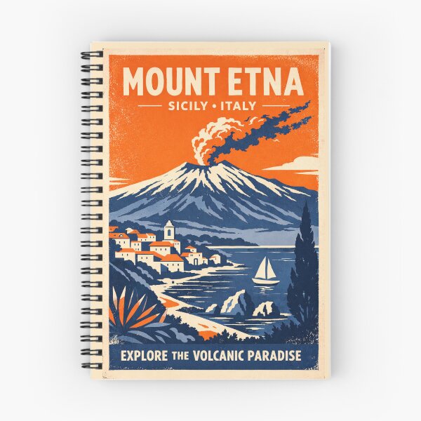 Item preview, Mount Etna Sicily Italy Vintage Travel Poster designed and sold by Eclipse 3699.