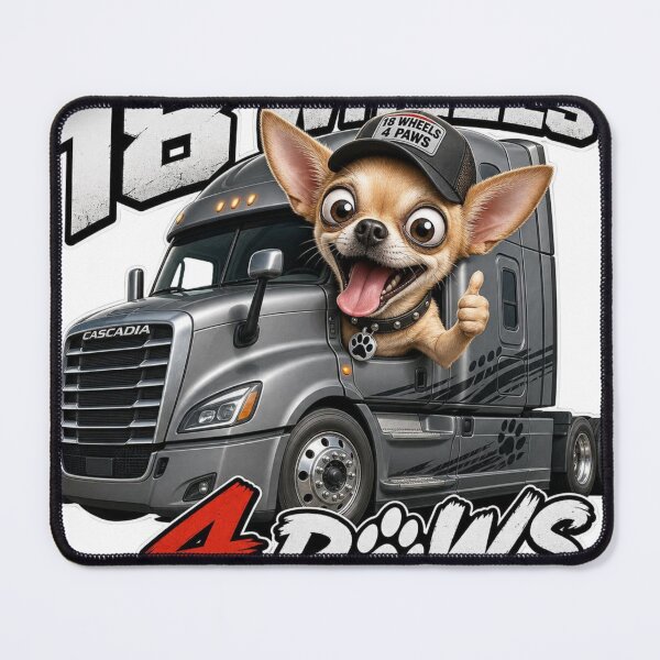 Item preview, Funny Semi Truck Chihuahua Design – 18 Wheels 4 Paws Cascadia Trucker Dog Cartoon Gift for CDL Drivers designed and sold by LavIsInTheAir.