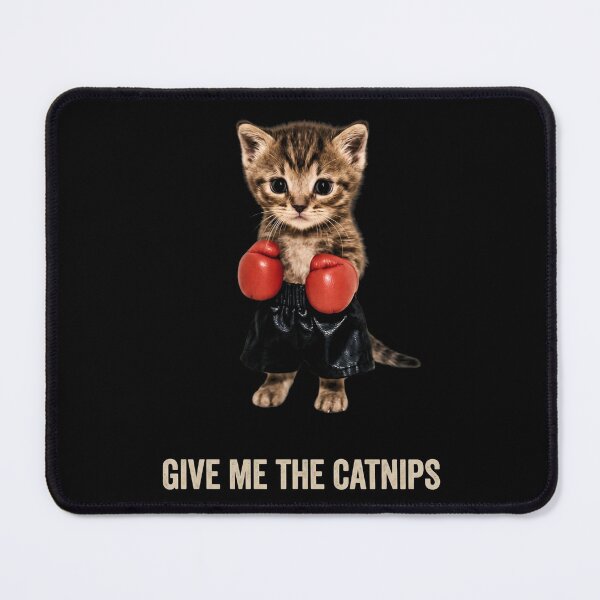 Item preview, Give Me The Catnips Shirt Boxing Cat T-Shirt Funny Tabby Kitten Tee Sarcastic Cat Lover Gift Sassy Boxer Cat Top Funny Pet Meme [Black Shirt Only] designed and sold by Off-Road-Zone.