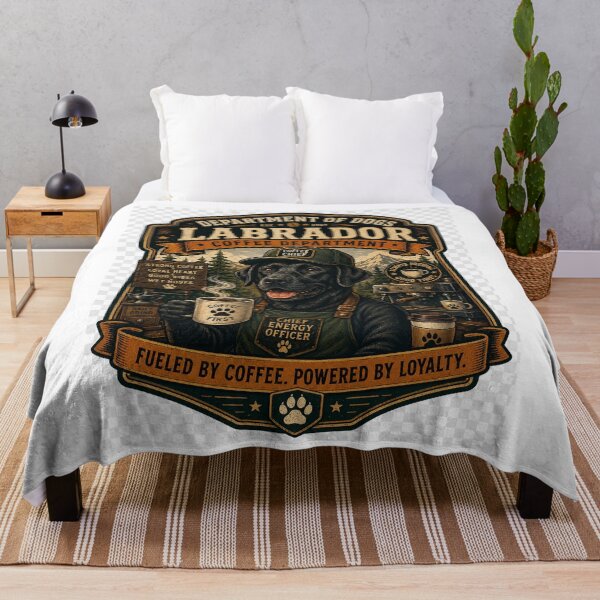 Item preview, Labrador Coffee Department Vintage Dog Lover Retro Cafe Badge T-Shirt designed and sold by TeeVibeHaus.