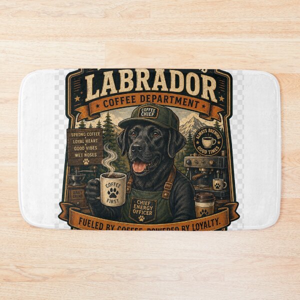 Item preview, Labrador Coffee Department Vintage Dog Lover Retro Cafe Badge T-Shirt designed and sold by TeeVibeHaus.