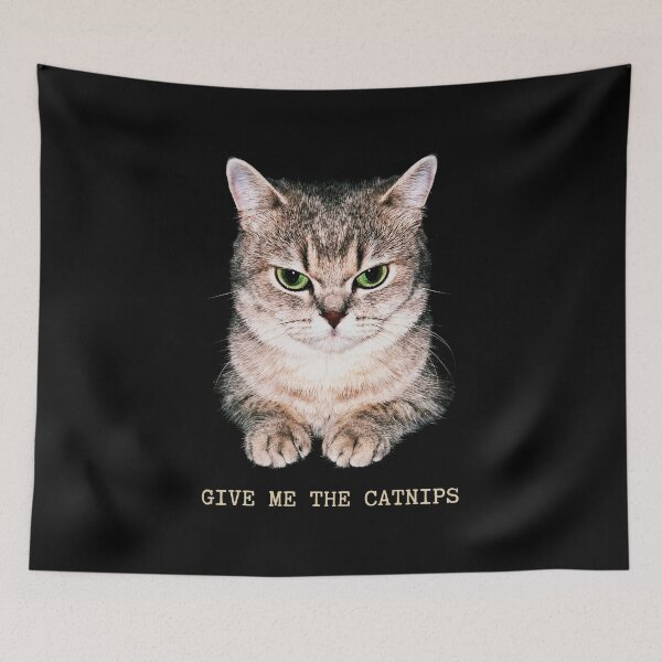 Item preview, Give Me The Catnips Shirt Funny Angry Cat T-Shirt Sarcastic Cat Lover Gift Sassy Tabby Cat Top Angry Cat Meme Tee Hungry Cat Shirt [Black Shirt Only] designed and sold by Off-Road-Zone.