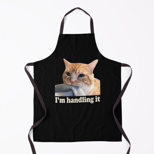 Item preview, Im Handling It Shirt Crying Cat T-Shirt Funny Orange Cat Tee Sarcastic Cat Lover Gift Sad Cat Meme Top Relatable Humor Shirt [Black Shirt Only] designed and sold by Off-Road-Zone.