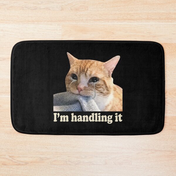 Item preview, Im Handling It Shirt Crying Cat T-Shirt Funny Orange Cat Tee Sarcastic Cat Lover Gift Sad Cat Meme Top Relatable Humor Shirt [Black Shirt Only] designed and sold by Off-Road-Zone.