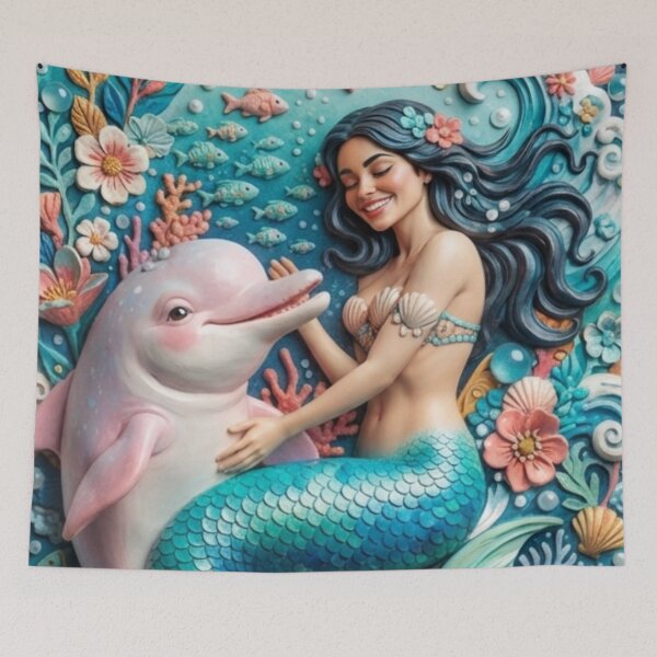 Item preview, Mermaid and Dolphin designed and sold by PP&RAINBOW SHOP.