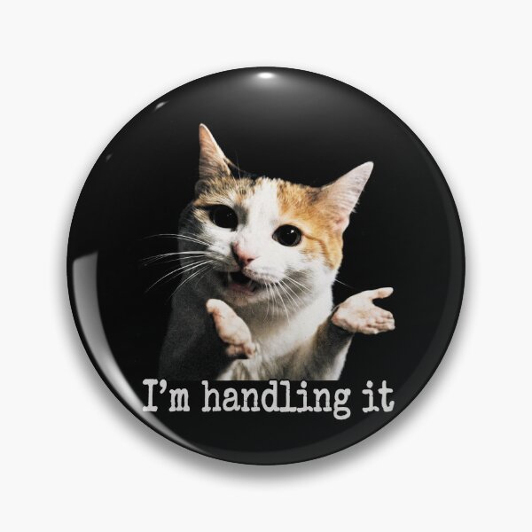 Item preview, Im Handling It Shirt Funny Cat T-Shirt Sarcastic Cat Lover Gift Shrugging Cat Meme Tee Calico Cat Top Relatable Stress Humor Shirt [Black Shirt Only] designed and sold by Off-Road-Zone.