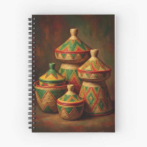 Item preview, Traditional Ethiopian Mesob Woven Basket Oil Painting designed and sold by Pride Emblem Prints.
