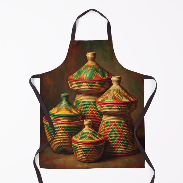 Item preview, Traditional Ethiopian Mesob Woven Basket Oil Painting designed and sold by Pride Emblem Prints.