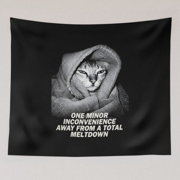 Item preview, Total Meltdown Cat Shirt Funny Cat T-Shirt One Minor Inconvenience Away Tee Sarcastic Cat Lover Gift Introvert Blanket Cat Top [Black Shirt Only] designed and sold by Off-Road-Zone.