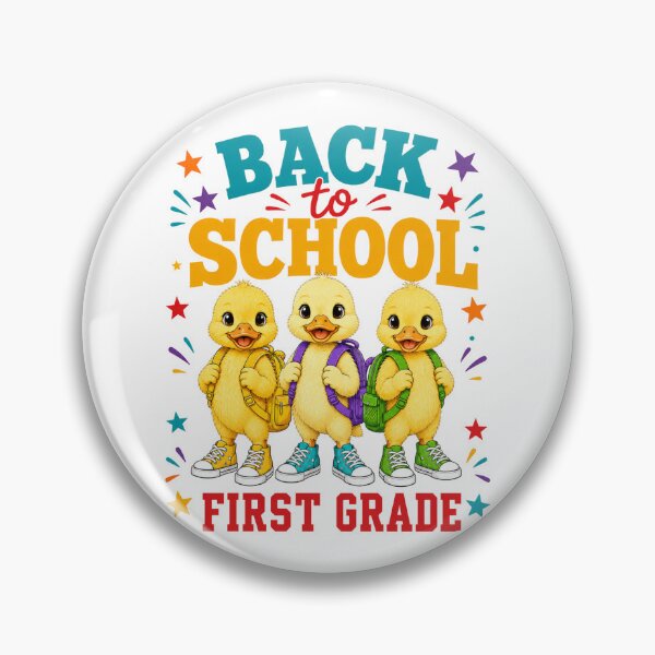 Item preview, Cute Ducks Back To School First Grade Retro designed and sold by ElcastDesigns.