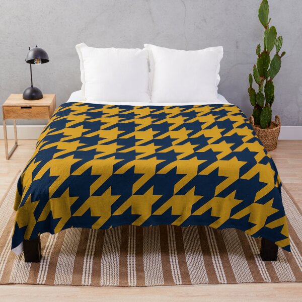 Item preview, Bold Navy and Mustard Yellow Houndstooth Pattern designed and sold by zenjiinspired.