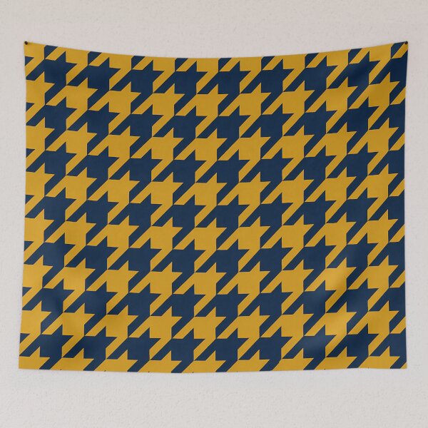 Item preview, Bold Navy and Mustard Yellow Houndstooth Pattern designed and sold by zenjiinspired.