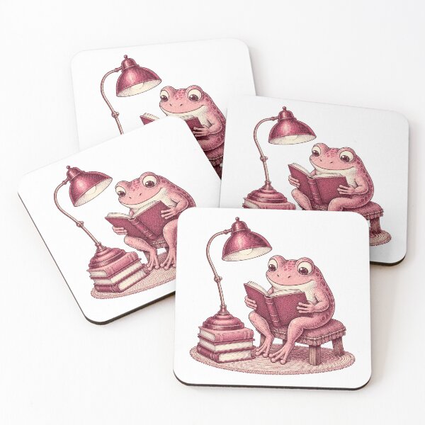 Item preview, Frog reading under a lamp designed and sold by Orca-Design.