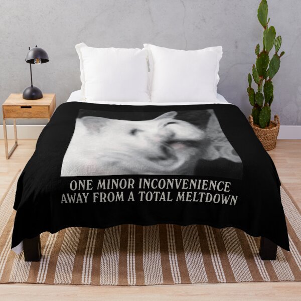 Item preview, Total Meltdown Cat Shirt Funny Screaming Cat T-Shirt One Minor Inconvenience Away Tee Sarcastic Cat Lover Gift Relatable Meme Top [Black Shirt Only] designed and sold by Off-Road-Zone.