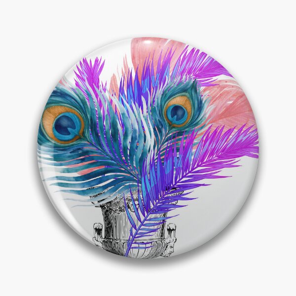 Item preview, Peacock Feather Bouquet in Vintage Urn with Ornate Corner Fram designed and sold by Extremeallie.