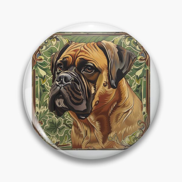 Item preview, Art nouveau Bullmastiff puppy dog designed and sold by MendaciousMina.