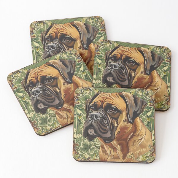 Item preview, Art nouveau Bullmastiff puppy dog designed and sold by MendaciousMina.