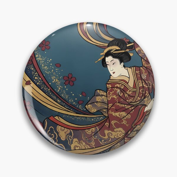 Item preview, Elegant Japanese Woman Dancing with Flowing Ribbon Ukiyo-e designed and sold by TokyoUkiyoHouse.