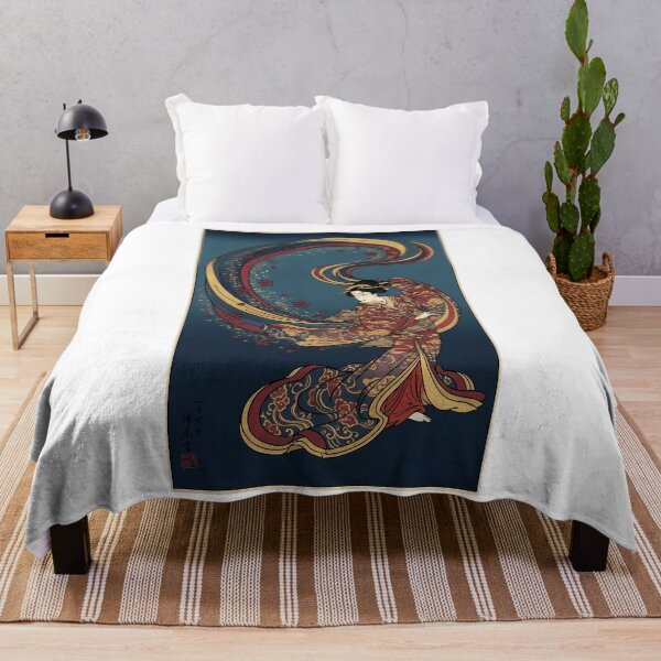 Item preview, Elegant Japanese Woman Dancing with Flowing Ribbon Ukiyo-e designed and sold by TokyoUkiyoHouse.