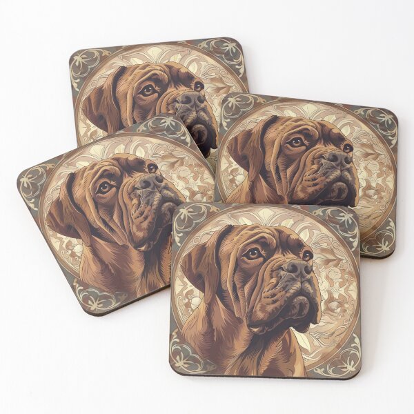 Item preview, Art nouveau Bullmastiff puppy dog designed and sold by MendaciousMina.