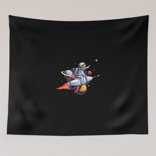 Item preview, Astronaut Riding Rocket Ship - Outer Space Adventure designed and sold by Pseudonym634.