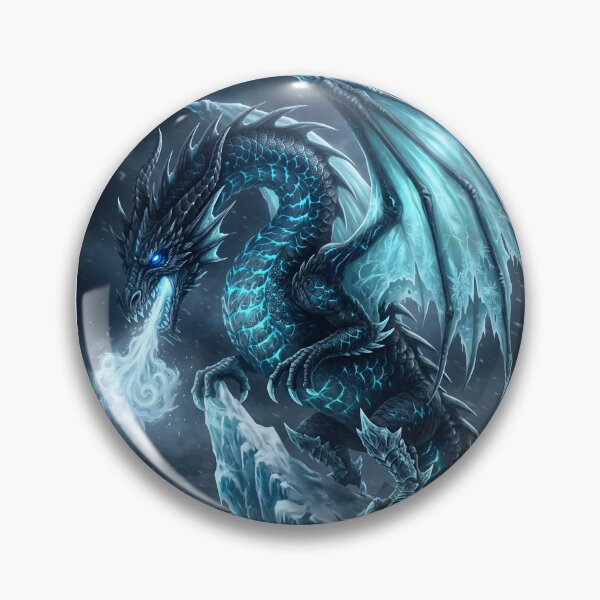 Item preview, Glacial Ice Dragon Fantasy Art | Frozen Dragon Under the Full Moon | Epic Winter Creature Illustration designed and sold by DragonSerpent Ink.