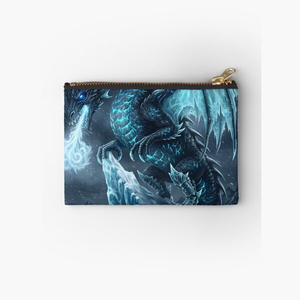 Item preview, Glacial Ice Dragon Fantasy Art | Frozen Dragon Under the Full Moon | Epic Winter Creature Illustration designed and sold by DragonSerpent Ink.