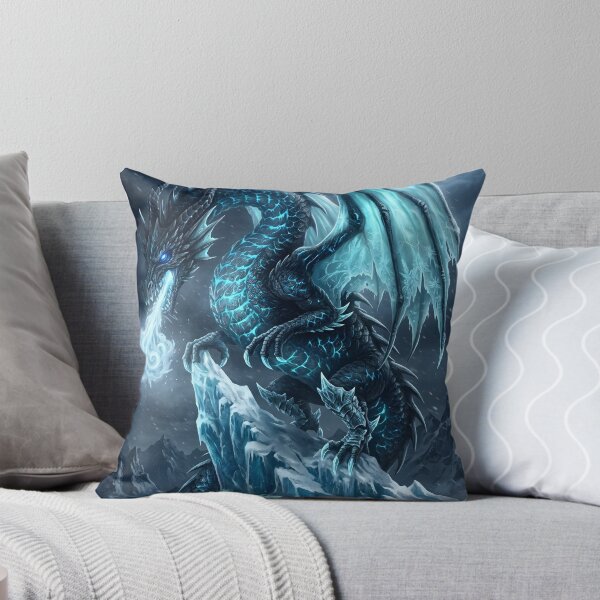 Item preview, Glacial Ice Dragon Fantasy Art | Frozen Dragon Under the Full Moon | Epic Winter Creature Illustration designed and sold by DragonSerpent Ink.