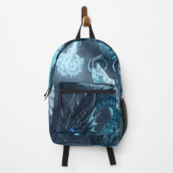 Item preview, Glacial Ice Dragon Fantasy Art | Frozen Dragon Under the Full Moon | Epic Winter Creature Illustration designed and sold by DragonSerpent Ink.