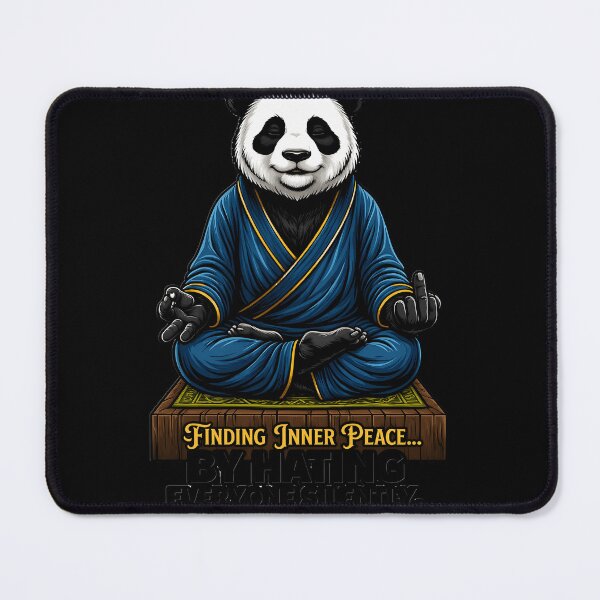 Item preview, Meditating Panda Middle Finger - Funny Sarcastic Humor designed and sold by Pseudonym634.