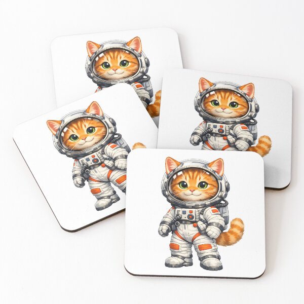 Item preview, Cute Orange Astronaut Cat | Premium Space Kitty Illustration designed and sold by builtforyou.