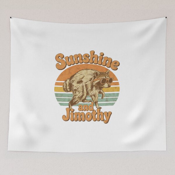 Item preview, Sunshine and Jimothy Cool Raccoon Vintage Sunset designed and sold by Pepeud.