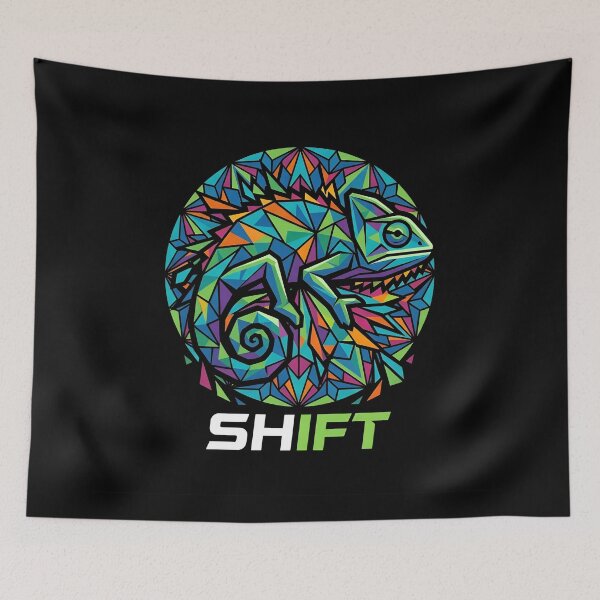 Item preview, Shift Mosaic Geometric Chameleon Vibrant Reptile designed and sold by Zazz Lee.