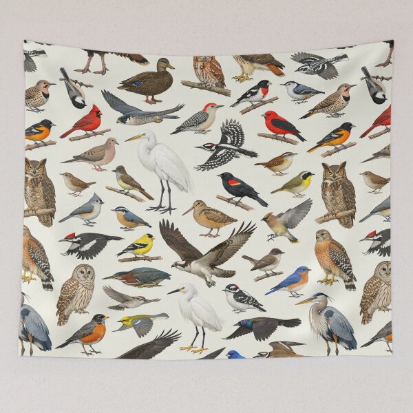Item preview, Native Birds of Connecticut Retro Style Identification Chart designed and sold by kakarikihill.