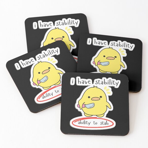 Item preview, Ability To Stab Cute Duck Meme Illustration designed and sold by Pseudonym634.