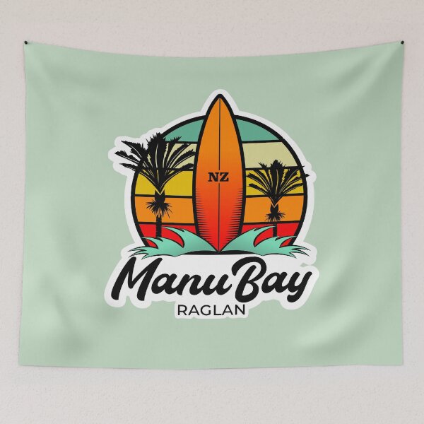 Item preview, Manu Bay,  Raglan, Surf Design, New Zealand designed and sold by MY NEW ZEALAND.