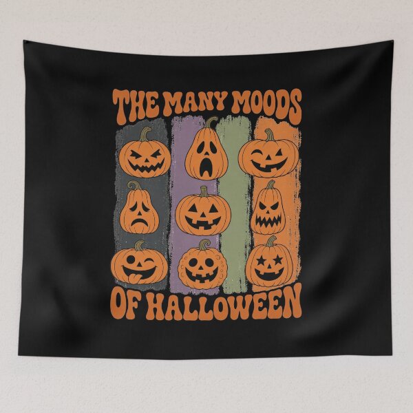 Item preview, Many Moods Of Halloween Retro Pumpkin Faces designed and sold by NSB-Design.