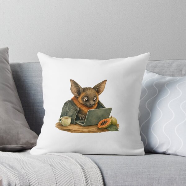 Item preview, Fruit bat working on a laptop designed and sold by Orca-Design.