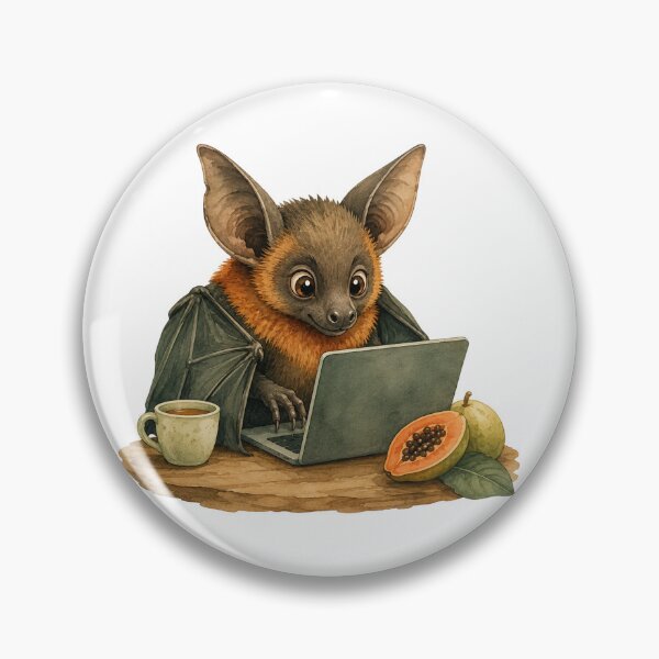 Item preview, Fruit bat working on a laptop designed and sold by Orca-Design.