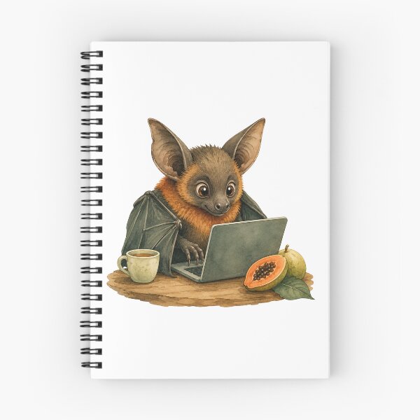 Item preview, Fruit bat working on a laptop designed and sold by Orca-Design.