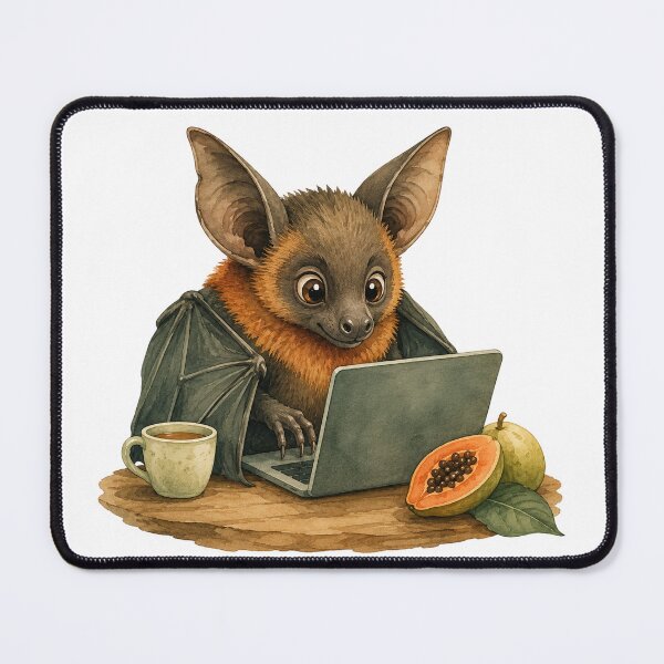 Item preview, Fruit bat working on a laptop designed and sold by Orca-Design.