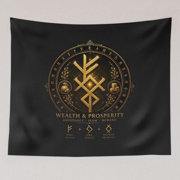 Item preview, Wealth & Prosperity Bind Rune | Norse Rune Sigil designed and sold by Sksticker991.