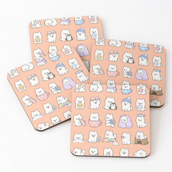 Item preview, Cute kawaii style samoyeds designed and sold by amyness.