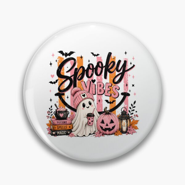 Item preview, Striped Spooky Vibes Pink Ghost designed and sold by ElizabethMorri2.