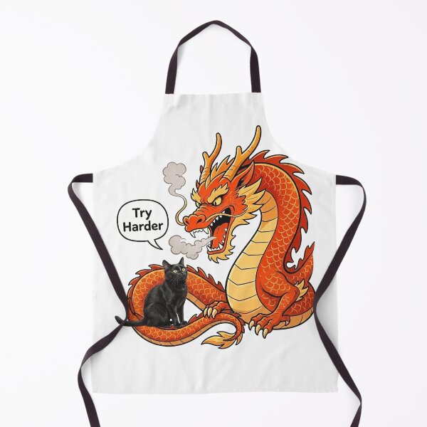 Item preview, Try Harder Funny Black Cat and Dragon Shirt – Sarcastic Cat Meme Design designed and sold by Mahilis.