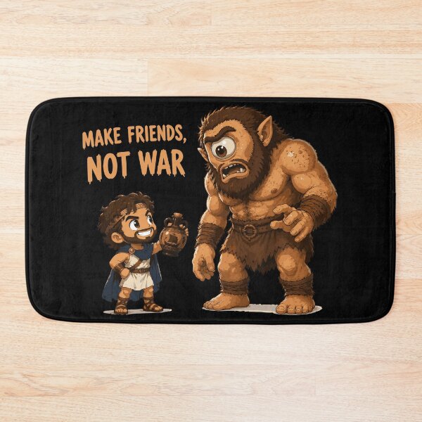 Item preview, Make Friends Not War Greek Mythology Cyclops designed and sold by ClubVacay.