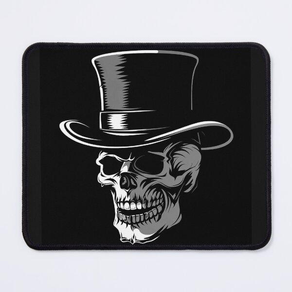 Item preview, Skull Wearing a Top Hat Black and White Gothic Gentleman Art designed and sold by inkoutninja.