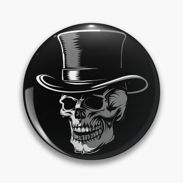 Item preview, Skull Wearing a Top Hat Black and White Gothic Gentleman Art designed and sold by inkoutninja.