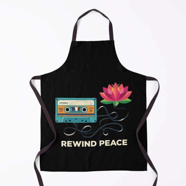 Item preview, Rewind Peace Vintage Cassette Tape - Lotus Flower Retro Music designed and sold by Zazz Lee.